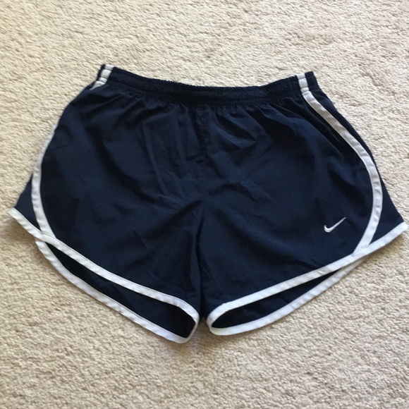 girls navy nike shorts